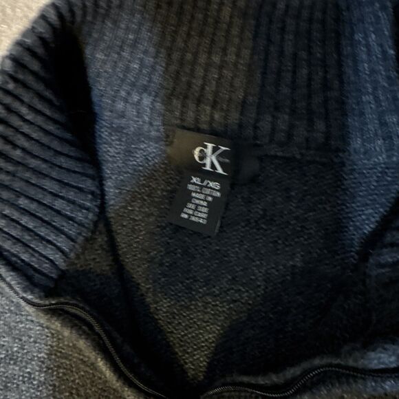 Calvin Klein CK Men Sweater XL Mock Neck 1/4 Zip Grandpa Heavy Knit Dad - Picture 3 of 5